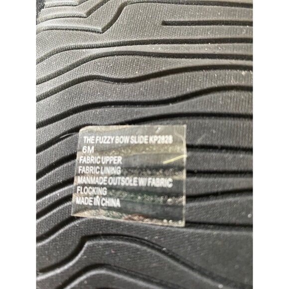 Katy Perry Faux Fur Black Slippers With Gold Bow Comfy Slip-On Shoes Size 6 - Picture 9 of 10